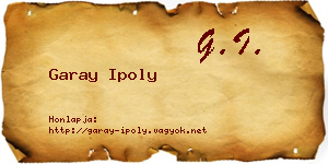 Garay Ipoly névjegykártya